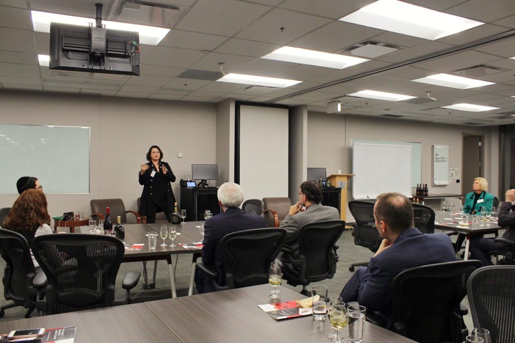 Andrea Wirsching speaking at the Telford School of Management at the University of Ottawa